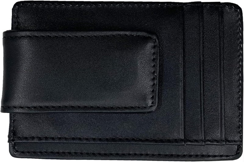 HOPSOOKEN Money Clip RFID Front Pocket Wallet Men Leather Slim Minimalist Wallet - Image 1